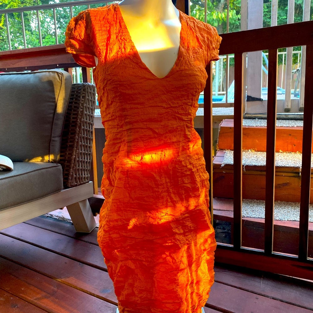 Orange bodycon dress size 2